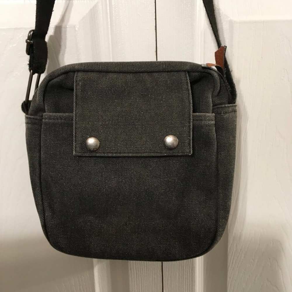 Harwish Unisex Canvas Gray Shoulder Bag - Picture 4 of 15